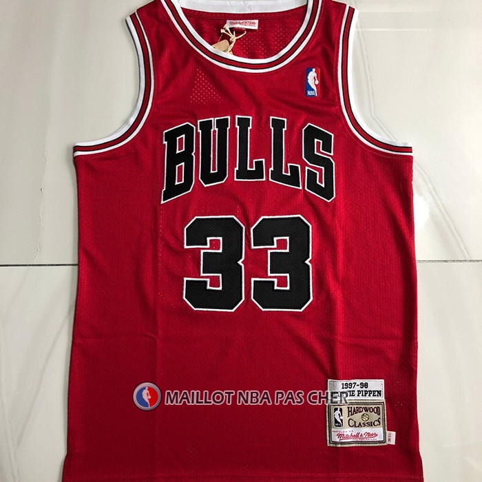 Maillot Chicago Bulls Scottie Pippen NO 33 Mitchell & Ness 1997-98 Rouge